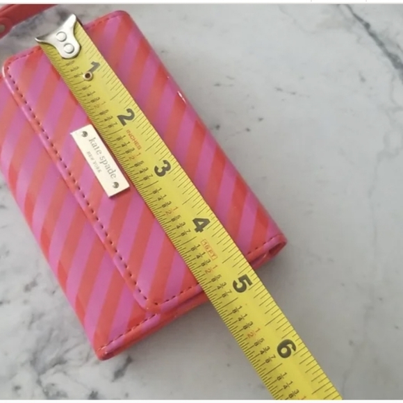❤️‍🔥 4/$15 Kate Spade Small Credit Card Phone Holder Striped Wristlet Wallet - Picture 4 of 9